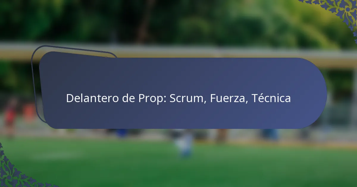 Delantero de Prop: Scrum, Fuerza, Técnica