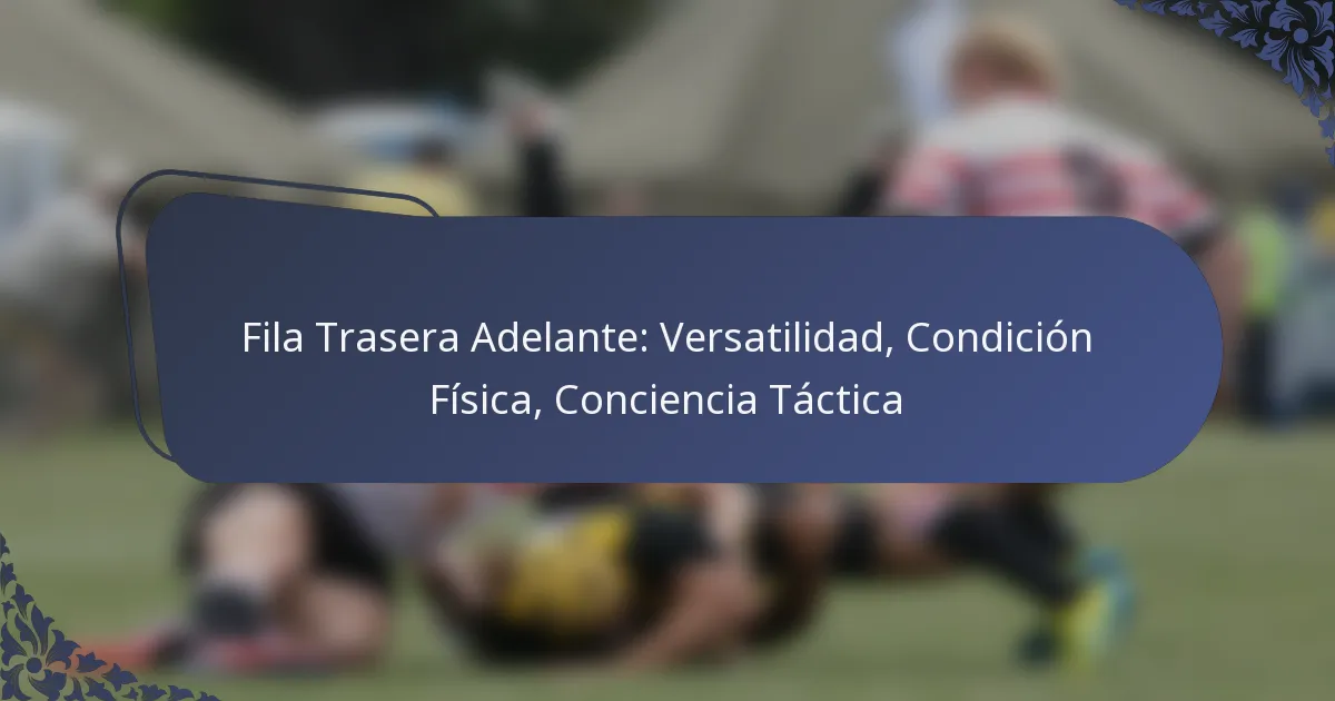 Fila Trasera Adelante: Versatilidad, Condición Física, Conciencia Táctica