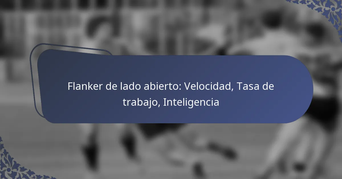 Flanker de lado abierto: Velocidad, Tasa de trabajo, Inteligencia