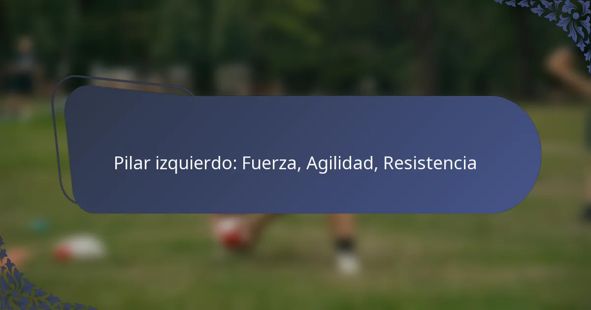 Pilar izquierdo: Fuerza, Agilidad, Resistencia