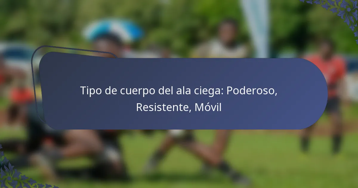 Tipo de cuerpo del ala ciega: Poderoso, Resistente, Móvil
